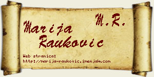 Marija Rauković vizit kartica
